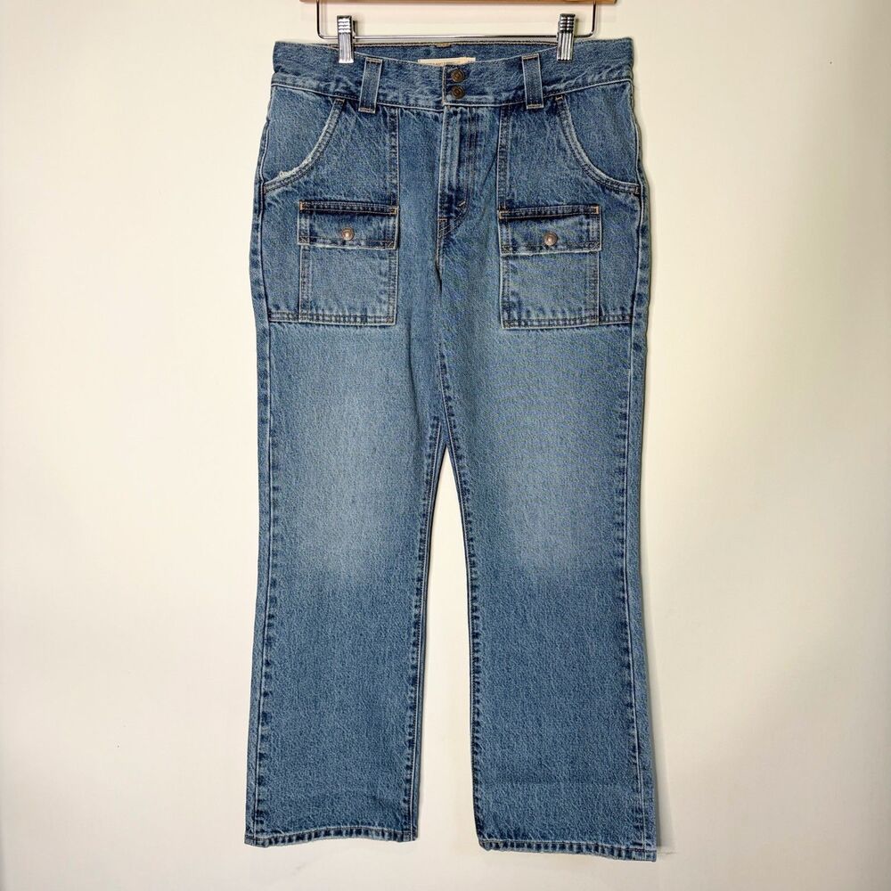 Levis Middy Ankle Bootcut Vintage "E" Throwback Jeans Cargo Pocket Y2K Women 29